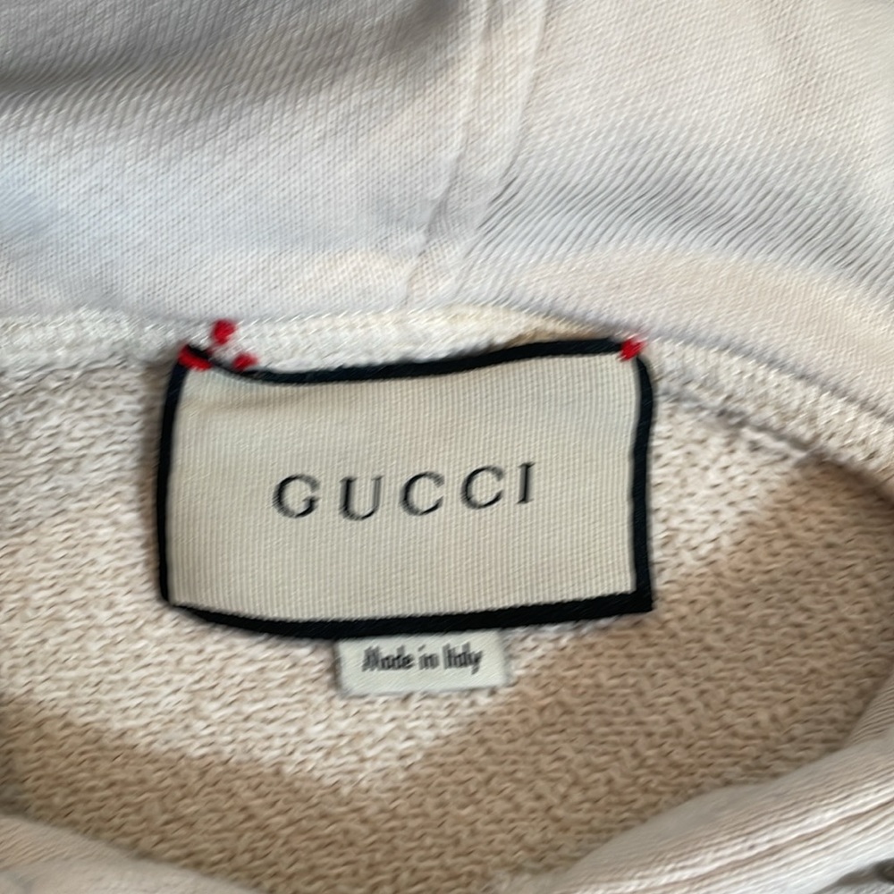 Gucci patch detail Sika deer hoodie in white size XS Unisex GG logo - Picture 5 of 11